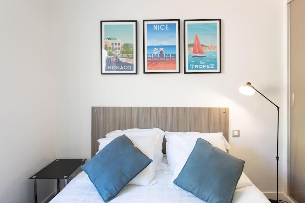 #40 Bright Sea View Suite For 6 2Mins Walk Port & Sea Вилафранк-сюр-Мер Екстериор снимка